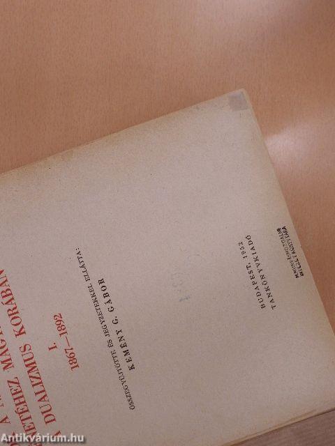 Iratok a nemzetiségi kérdés történetéhez Magyarországon a dualizmus korában I.