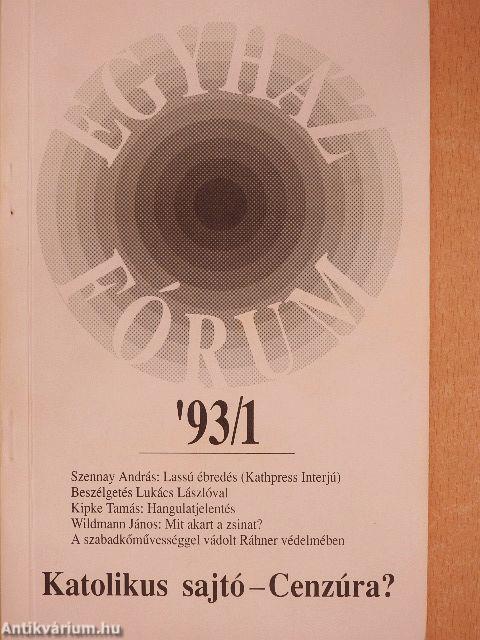 Egyházfórum 1993. 1-4.