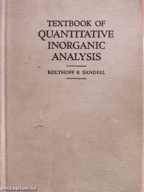 Textbook of Quantitative Inorganic Analysis