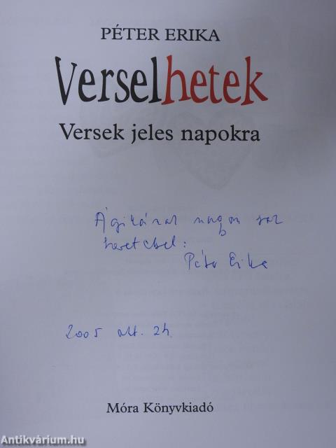 Verselhetek (dedikált példány)