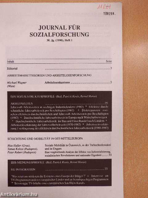 Journal für Sozialforschung 1990/1