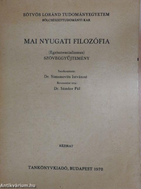 Mai nyugati filozófia