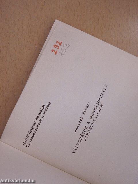 Változások a munkásosztály struktúrájában