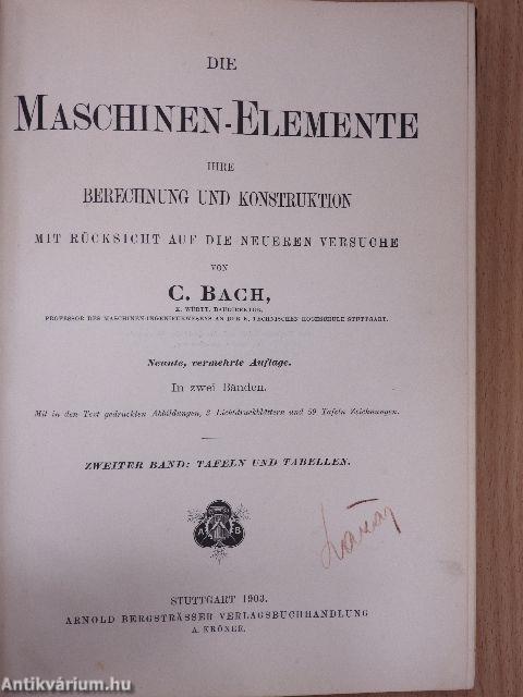 Die Maschinen-Elemente II. (töredék)