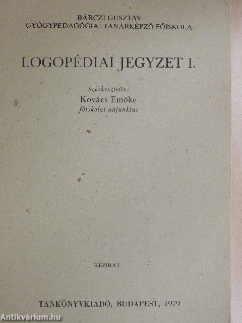 Logopédiai jegyzet I.