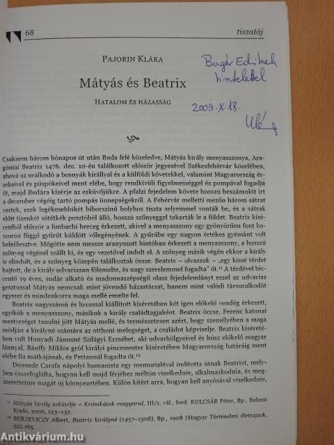 Mátyás és Beatrix (dedikált példány)