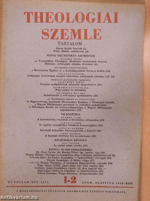 Theologiai Szemle 1973. január-február