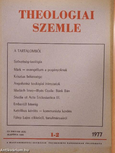 Theologiai Szemle 1977. január-december