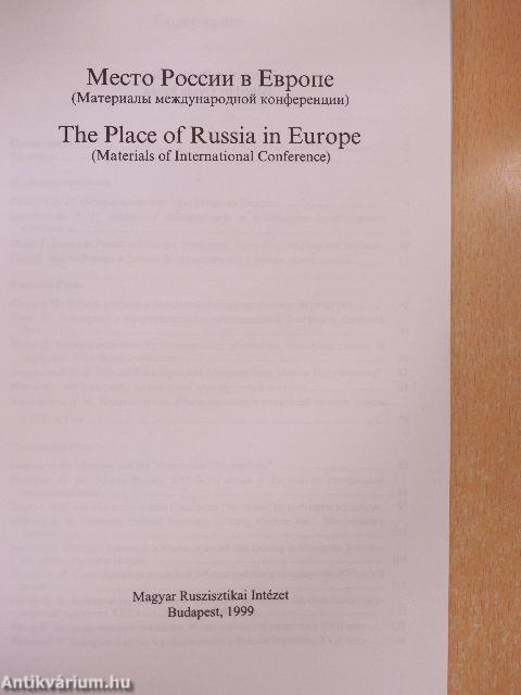 The Place of Russia in Europe