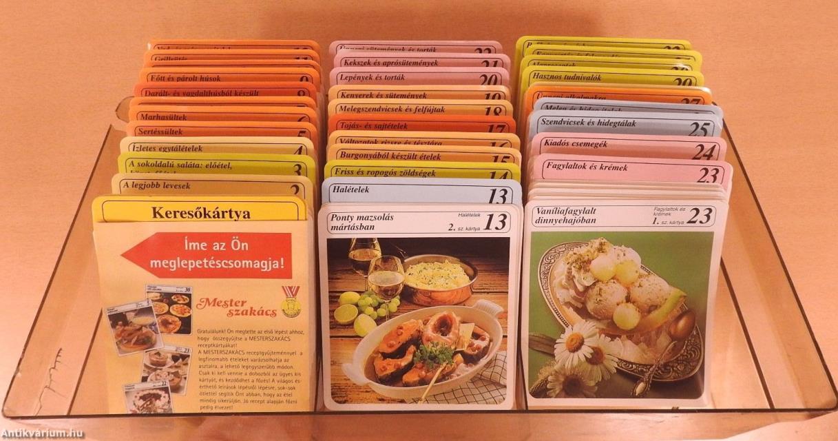 Mesterszakács receptkártya gyűjtemény