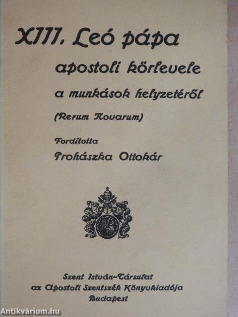 XIII. Leó pápa apostoli körlevele a munkások helyzetéről