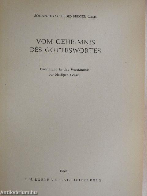 Vom Geheimnis des Gotteswortes