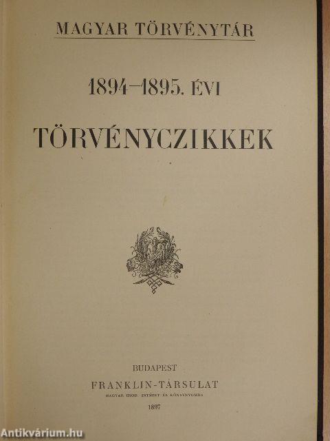 1894-1895. évi törvényczikkek