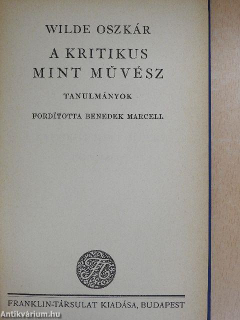 A kritikus mint művész