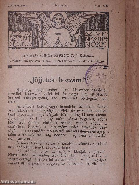 Hirnök 1920. január-december/Rózsafüzér királynéja 1920. január-december