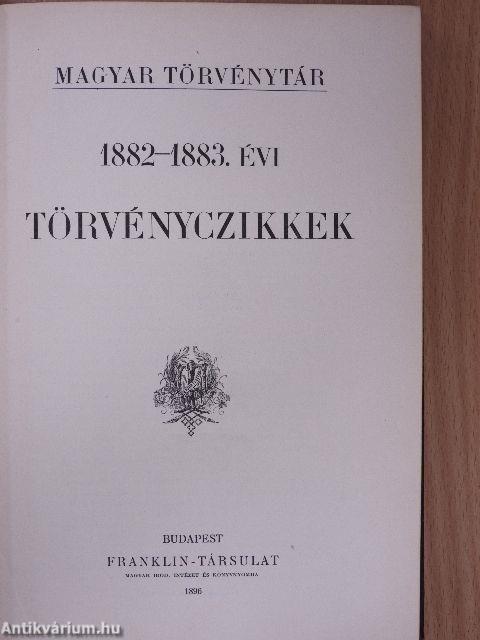 1882-1883. évi törvényczikkek