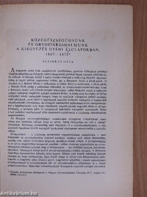 Közegészségügyünk és orvostársadalmunk a kiegyezés utáni élclapokban, 1867-1875 (dedikált példány)