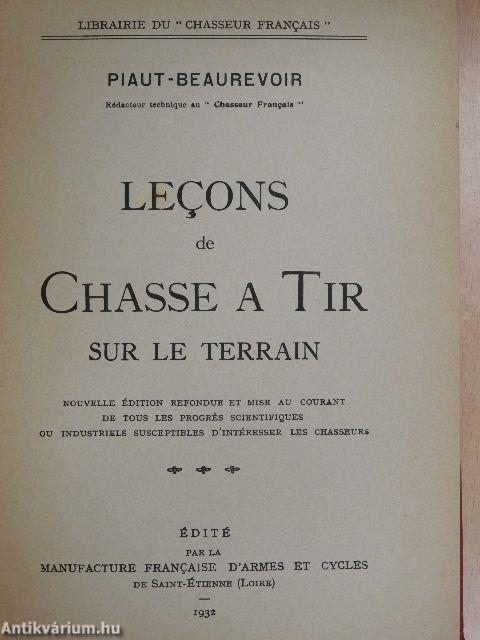 Lecons de Chasse a Tir sur le terrain