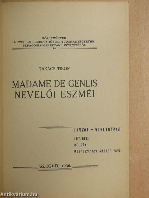 Madame de Genlis nevelői eszméi