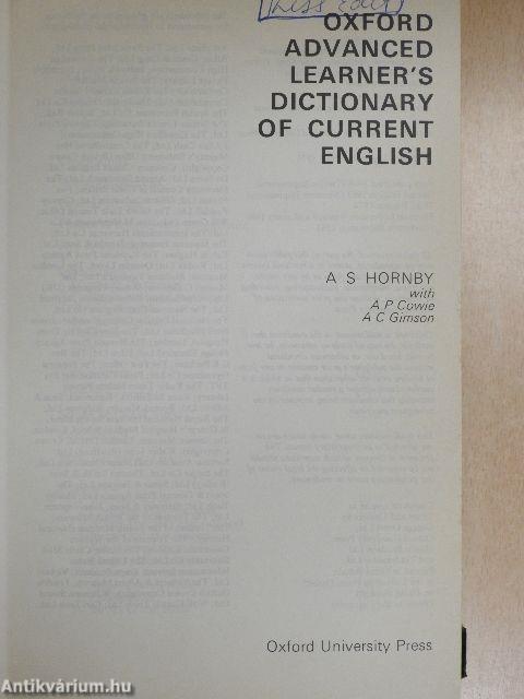 Oxford Advanced Learner's Dictionary of Current English