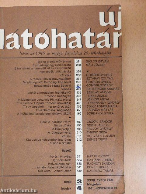 Új látóhatár 1981. november 10.