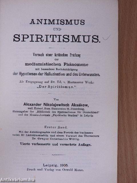 Animismus und Spiritismus I. (töredék)