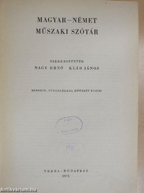 Magyar-német műszaki szótár