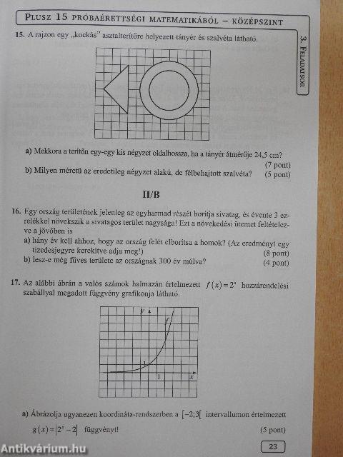 Plusz 15 próbaérettségi matematikából