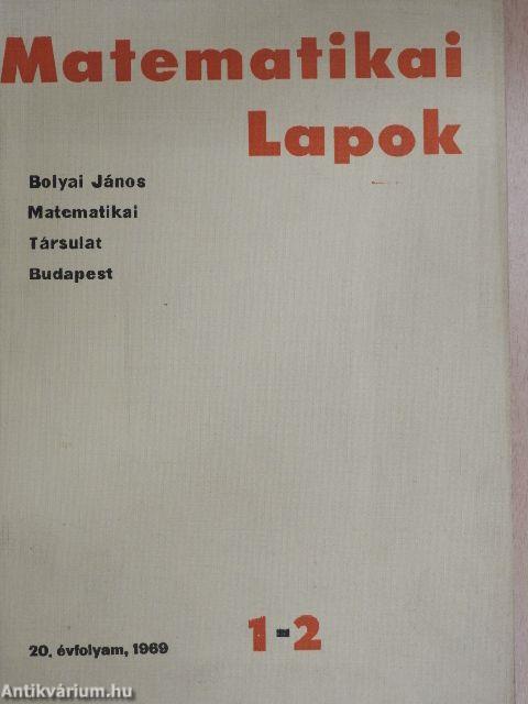 Matematikai Lapok 1969/1-4.