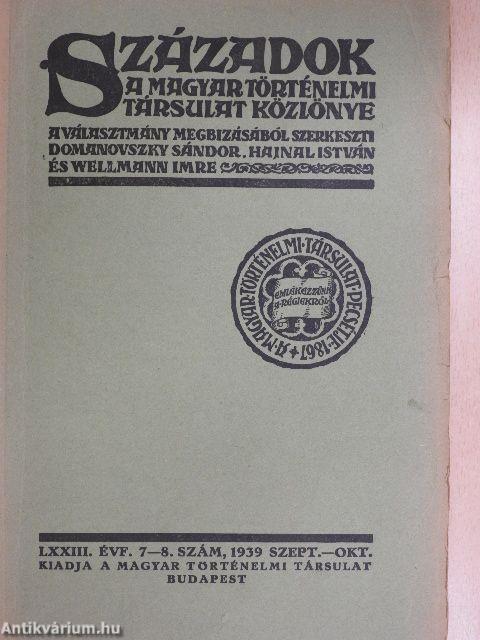 Századok 1939. szeptember-október