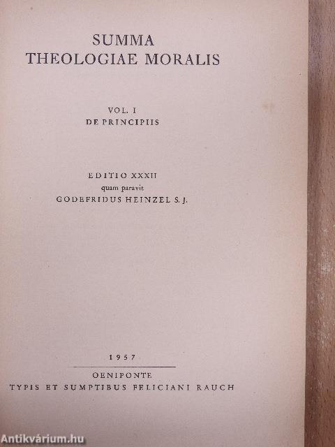 Summa Theologiae Moralis I-III.