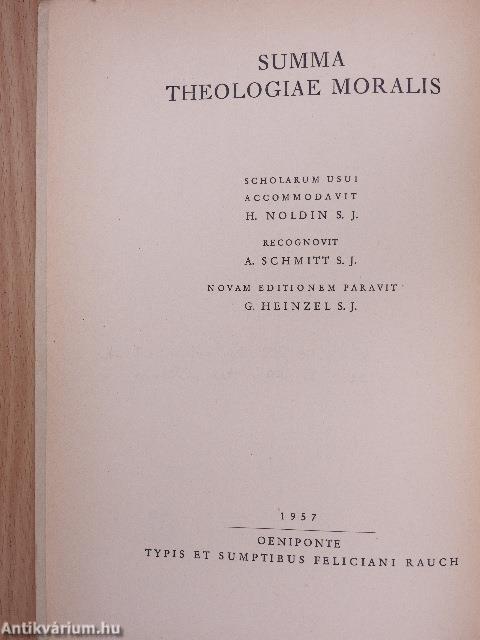 Summa Theologiae Moralis I-III.