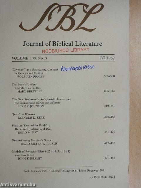 Journal of Biblical Literature Fall 1989