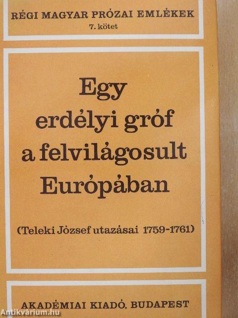 Egy erdélyi gróf a felvilágosult Európában