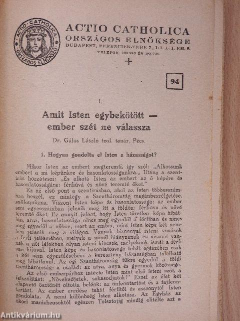 Actio Catholica Országos Elnöksége füzetei (8 db)