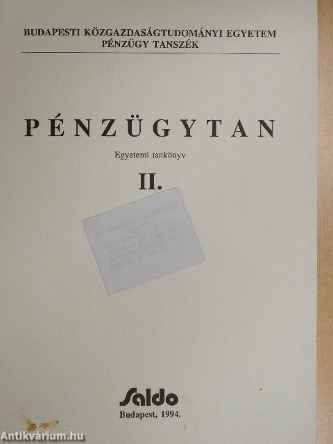 Pénzügytan II.