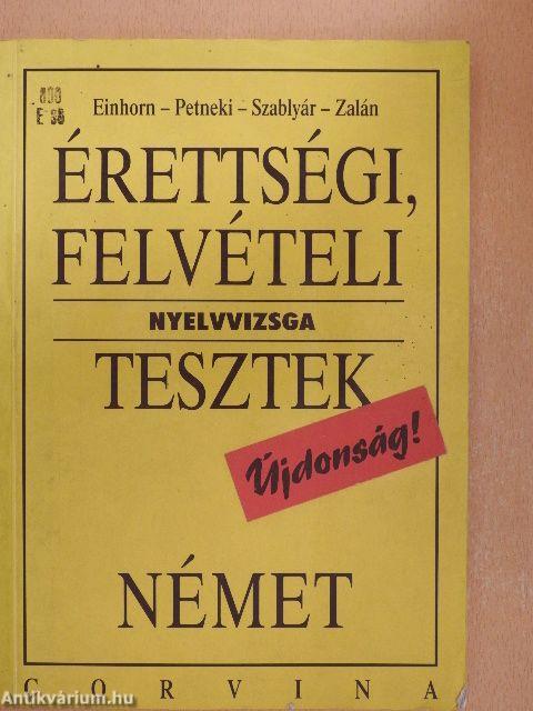 Érettségi, felvételi nyelvvizsga tesztek - Német