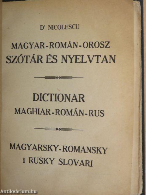 Magyar-román-orosz szótár és nyelvtan