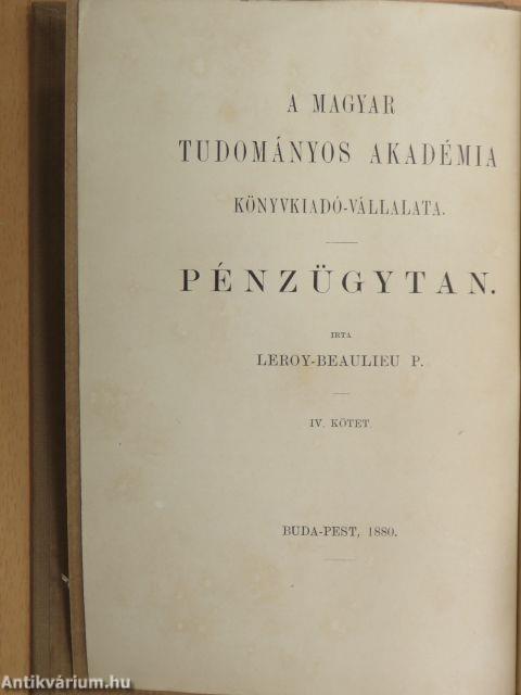 Pénzügytan IV.