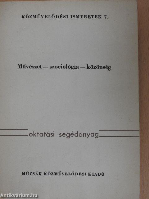 Művészet-szociológia-közönség