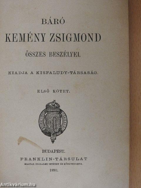 Báró Kemény Zsigmond összes beszélyei I-II.