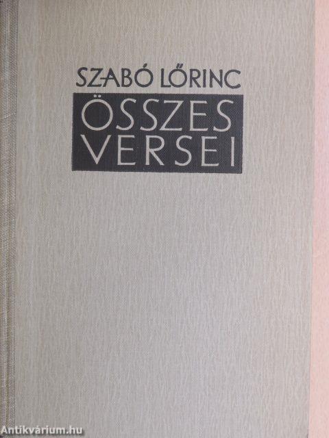 Szabó Lőrinc összes versei