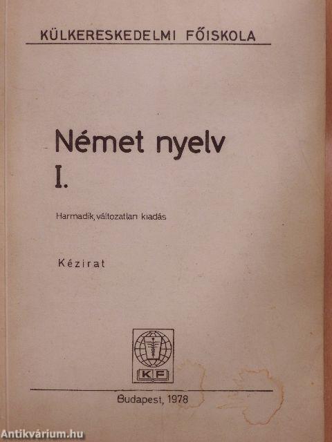 Német nyelv I.