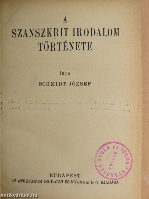 A szanszkrit irodalom története/A nyelv és a nyelvek/A római irodalom kistükre