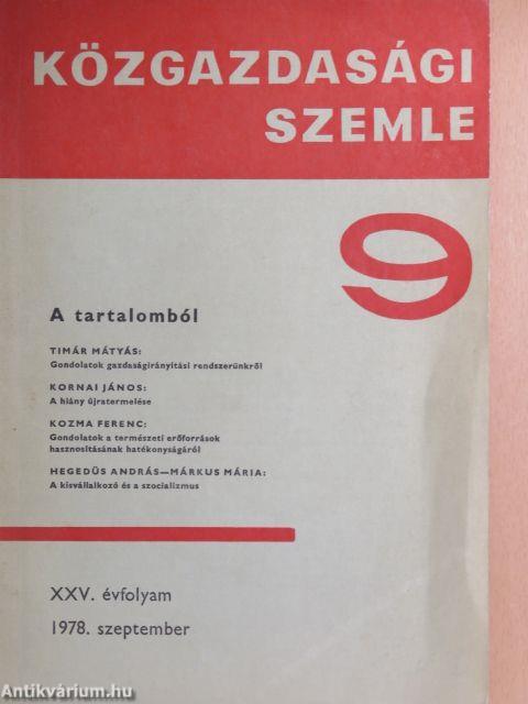 Közgazdasági Szemle 1978. szeptember