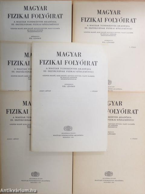 Magyar Fizikai Folyóirat XXXIV. kötet 1-6. füzet