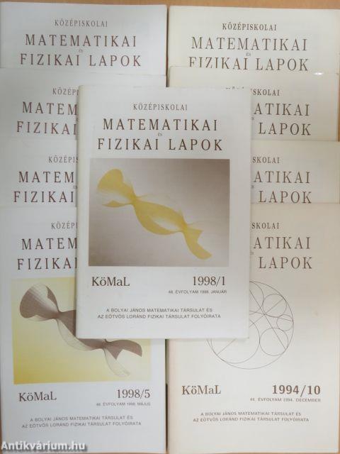 Középiskolai Matematikai és Fizikai lapok 1998. január-december