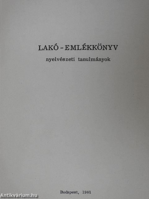 Lakó-Emlékkönyv