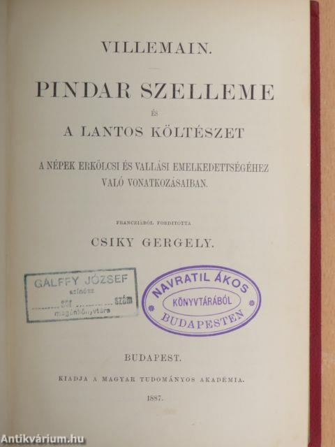 Pindar szelleme és a lantos költészet