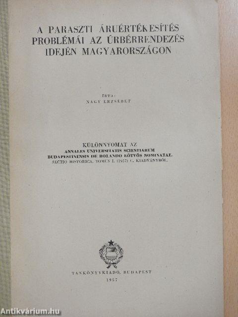 A paraszti áruértékesítés problémái az úrbérrendezés idején Magyarországon